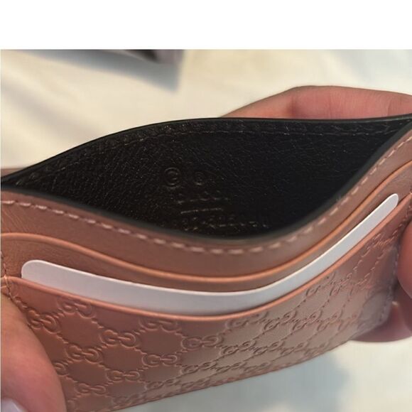 GUCCI Microguccissima Pattern Leather Card Holder NEW - Picture 6 of 9